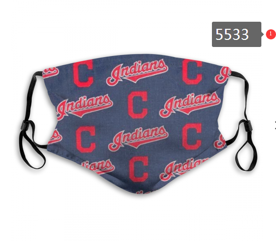 2020 MLB Cleveland Indians #3 Dust mask with filter->mlb dust mask->Sports Accessory